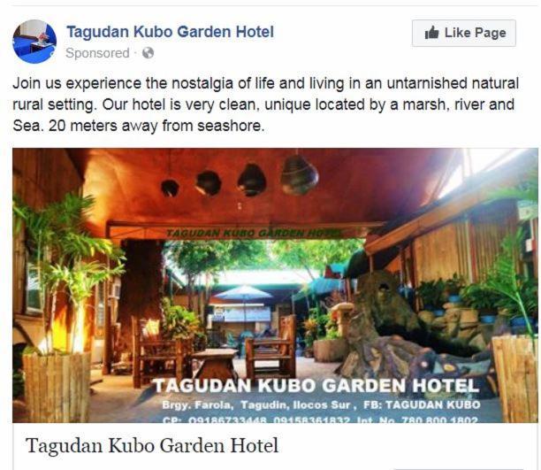 Tagudan Kubo Garden Hotel Tagudin Extérieur photo